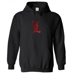 L Death Note Classic Unisex Kids and Adults Pullover Hoodie for Animated Thriller Show Fans